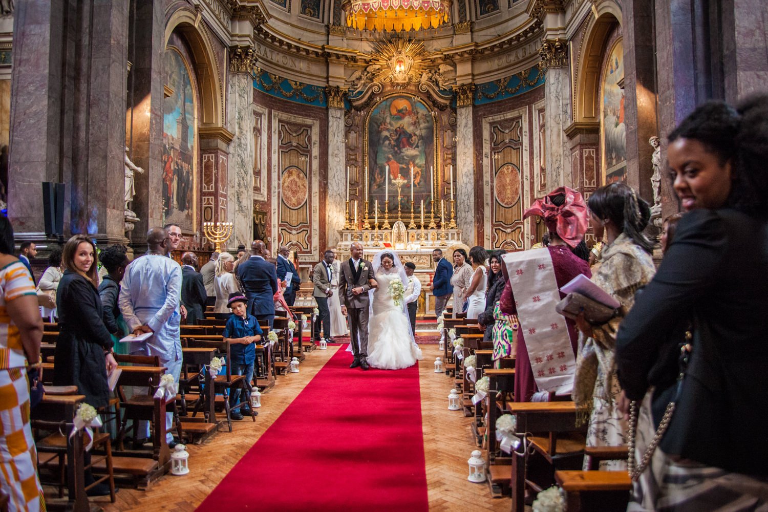 This breathtaking The Oratory Church is in South Kensington and witnessed picturesque moments Wedding photography and videography service for stylish Ghanaian couple.