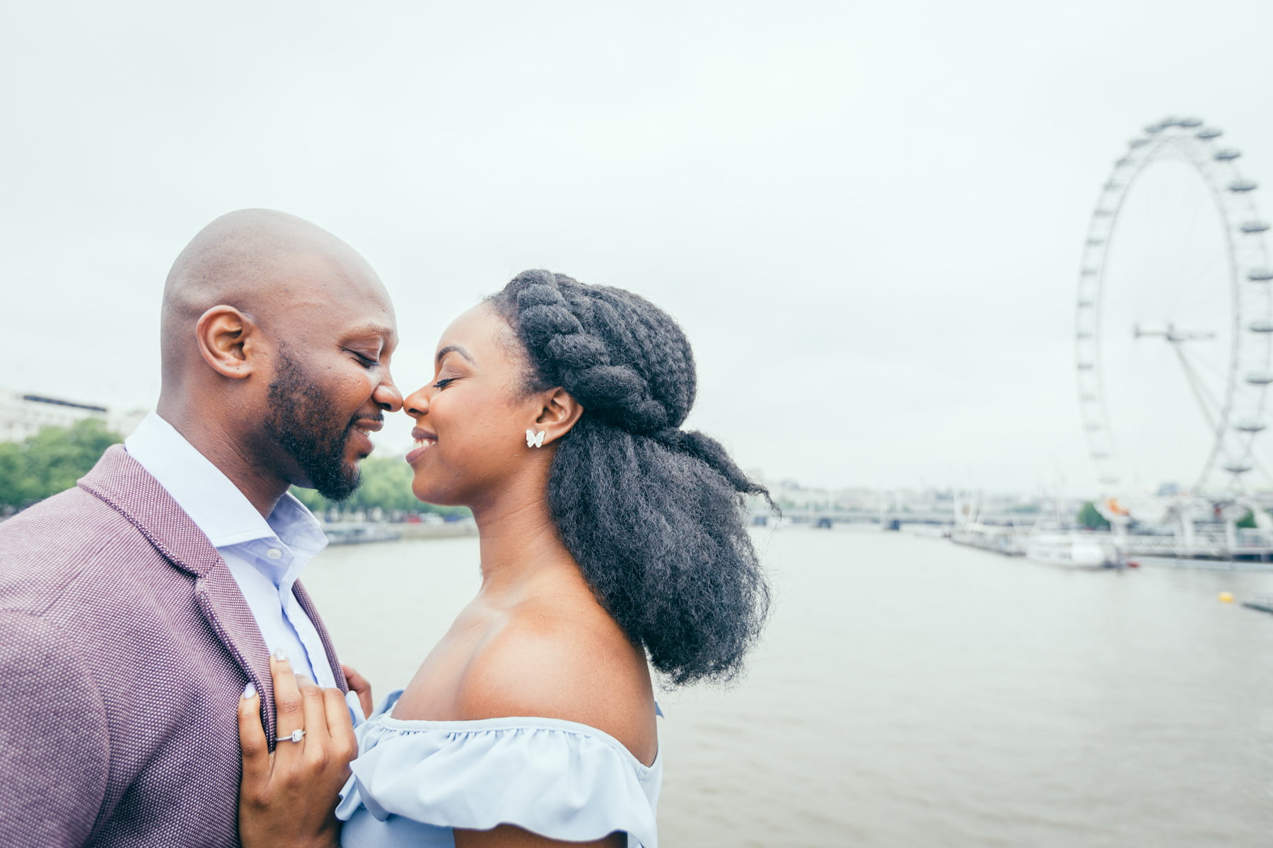 Engagement photography service with a lovely Nigerian couple in Westminster, St James Park, London