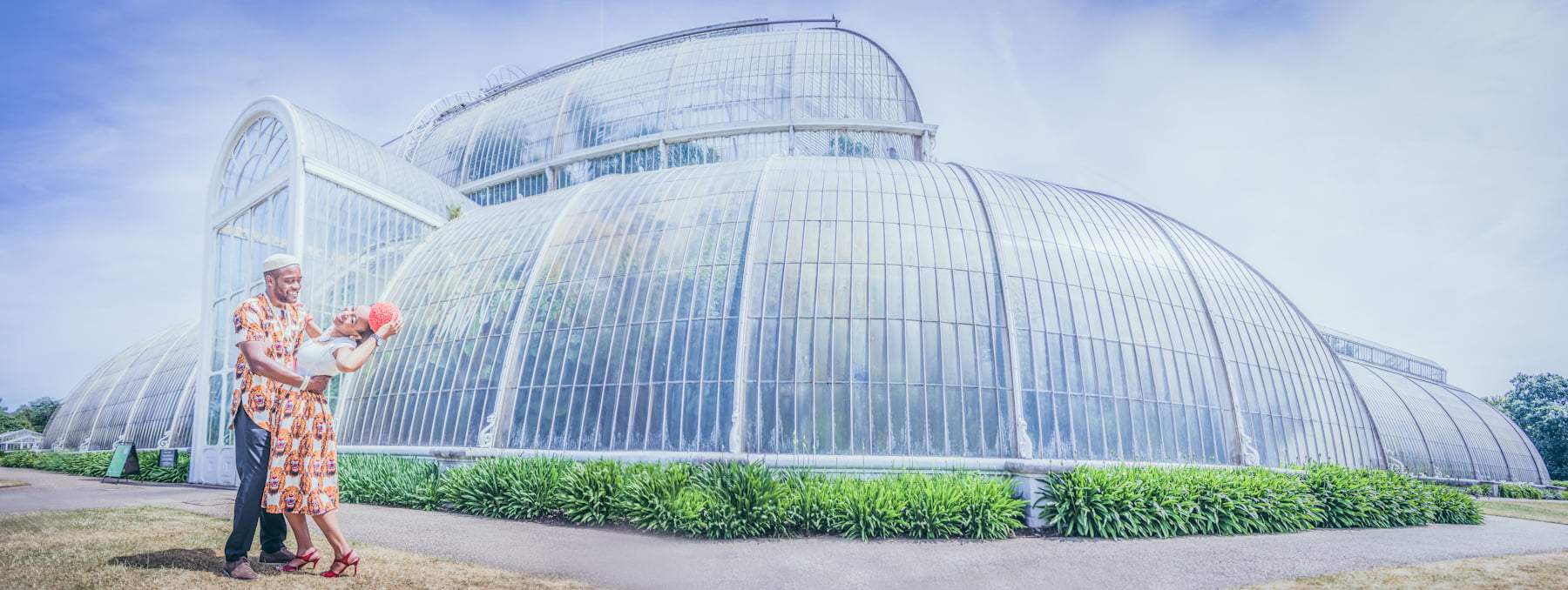 Engagement photoshoot with a British Nigerian couple in Kew Garden