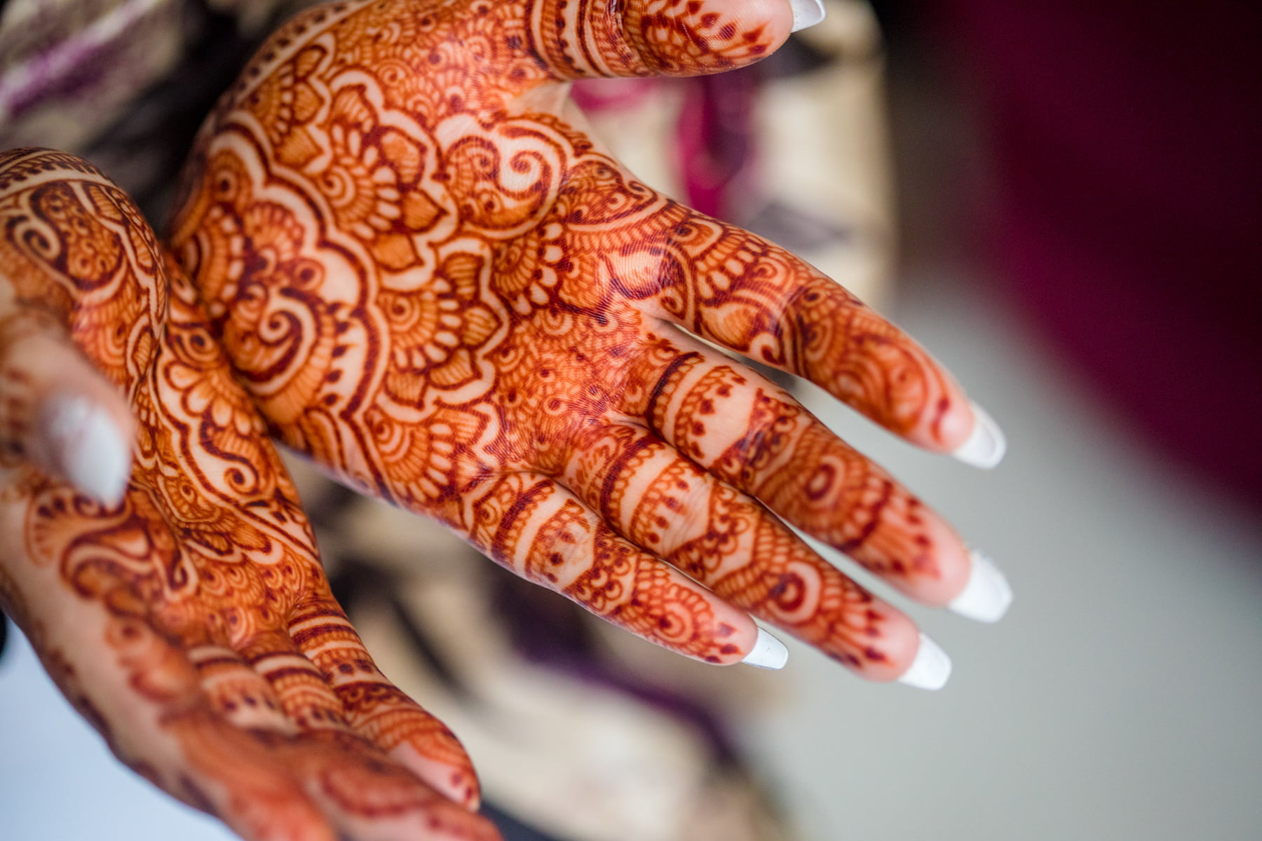Henna design and the beautiful Indian bride from the wedding day in Ilford
