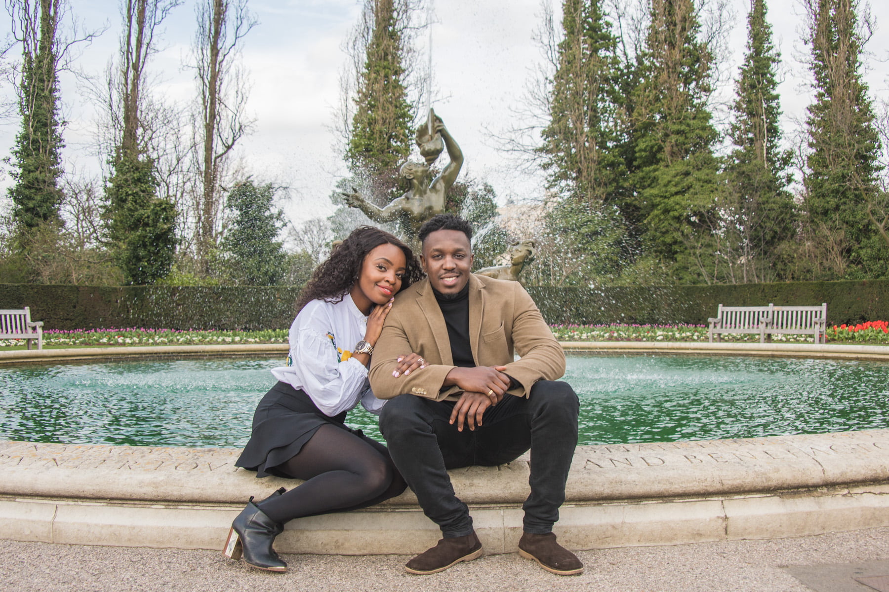 Engagement shoot with a lovely Nigerian couple in Regent's Park, Camden, London